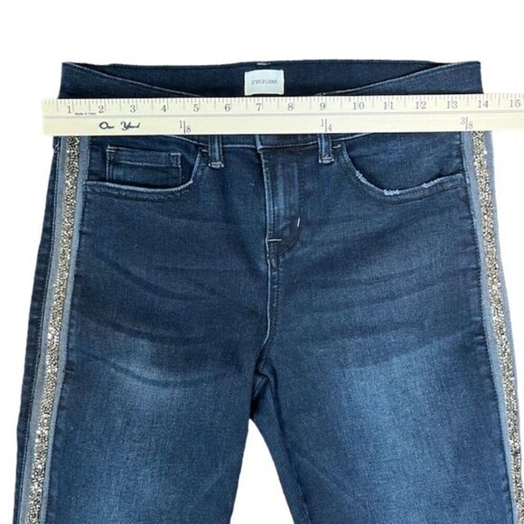 Sneak peek Women's Gold Stone Embellished Jeans Mid Rise Skinny Size 27 - Picture 2 of 13